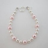 Dainty Bracelet perfect for Newborn, White and Pink Pearls (BWP)