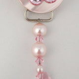 Pink Flower Bling Pacifier clip with Stunning Pearls (CBLP)