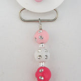 Strawberry Pacifier clip with Matching Mini Beads (cms)