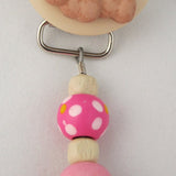 Wooden Teddy Bear Pacifier clip with Stunning Wooden Beads (CTWP/CTWB)