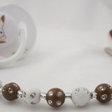 Football Pacifier clip with Matchin Beads (CMF) sports
