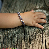 Purple Freshwater Pearls baby - toddler - children bracelet (BFPU)