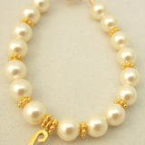 Personalized baby girl bracelet infant bracelet, Gold/Vermeil initial charm toddler child BPSIG