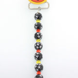 Halloween Orange & Black Cat Beaded Pacifier Clip