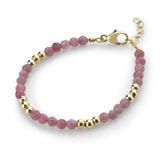 Adorable Child Bracelet With Marble Rose And 14kt Gold Filled Beads (B2111)