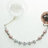Personalized Name White Crown Pacifier clip (Also available in Pink and Blue) (CNAME)