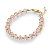 Elegant Baby Bracelet With Rose Austrian Crystals, 14kt Gold Filled Beads (B2120)