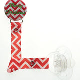 Red and White Chevron Christmas  Pacifier Clip (RHRW)