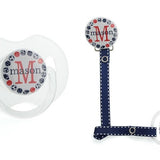 Personalized Name Boys Sports Themed Pacifier Clip - pacifier clip only (PER 23)