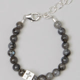 Black Pearls With Sterling Silver Box Cross Bracelet (BBPC)