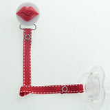 Red Kiss Lips Pacifier Clip (RRL)