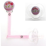 Personalized Name Flowers Girl Pacifier Clip - pacifier clip only (PER 40)