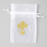 Catholic Rosary Prayer Beads, with silver Pearls and Cathedral Crystals and Cross Necklace (RN4)