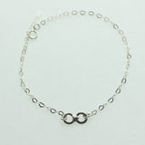 Sterling Silver Heart Chain Infinity Ankle Bracelet (AIF)