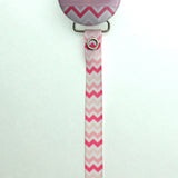 Personalized Name Pink Chevron  Pacifier Clip (PER50) (MSRP 19.00)