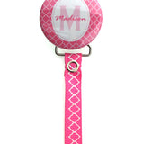 Personalized Name Hot Pink Moroccan Tile Pacifier Clip (PER63) (MSRP 19.00)