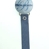Personalized Name Denim Pacifier Clip Only (PER73) (MSRP 19.00)