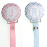 Personalized Initial Moroccan Tile Pacifier Clip Only  in Pink or Blue (PER 78/79)