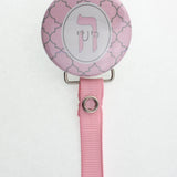 Hebrew Personalized Name Pink Moroccan Tile Pacifier Clip Only (PER80H) (MSRP 19.00)