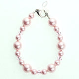 Pink Pearl Baby Bracelet with Crystals (B127C)