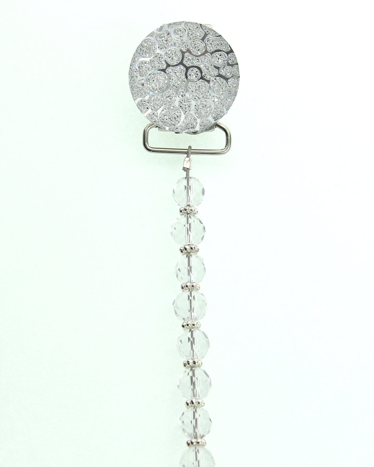 Crushed Crystal Design with European Crystals Pacifier Clip (CCRC, CCRB, CCRP)