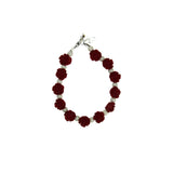 Red Flowers with White Pearls Bracelet (BFRW)